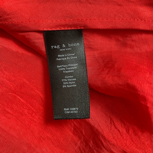 RAG & BONE | Vanessa V Neck Zip Front Orange Top Size M - Picture 9 of 11